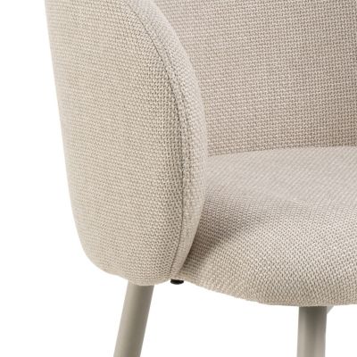 Lot de 2 chaises de bar en tissu avec accoudoirs et repose-pieds SÖREN Beige, L. 54 x l. 52 x H. 105 cm, SÖREN