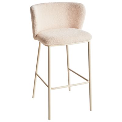 Lot de 2 chaises de bar MINA II Bouclé Beige clair