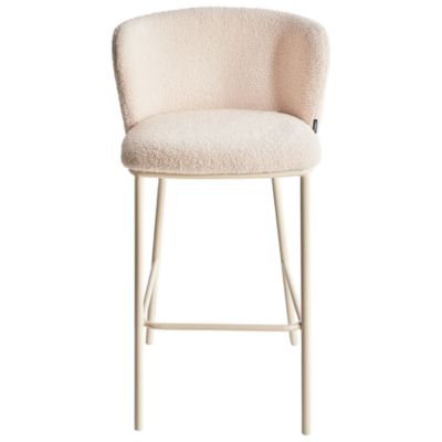 Lot de 2 chaises de bar MINA II Bouclé Beige clair