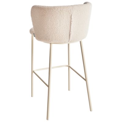 Lot de 2 chaises de bar MINA II Bouclé Beige clair