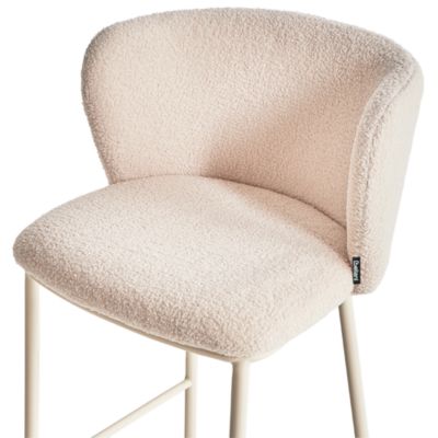 Lot de 2 chaises de bar MINA II Bouclé Beige clair
