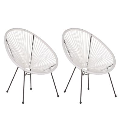 Lot de 2 chaises de jardin ACAPULCO II Polyrotin Blanc