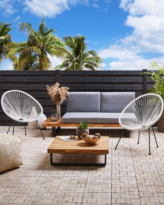 Lot de 2 chaises de jardin ACAPULCO II Polyrotin Blanc