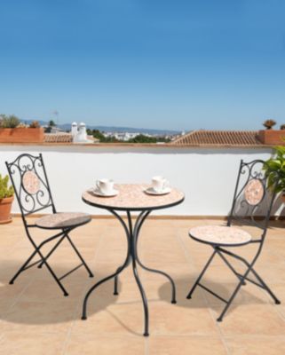 Lot de 2 chaises de jardin ADRANO Pliant Métal Effet terrasse Noir