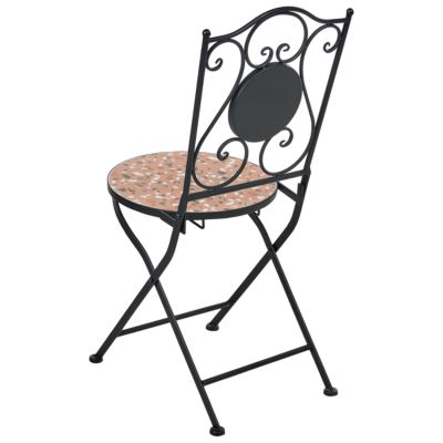 Lot de 2 chaises de jardin ADRANO Pliant Métal Effet terrasse Noir