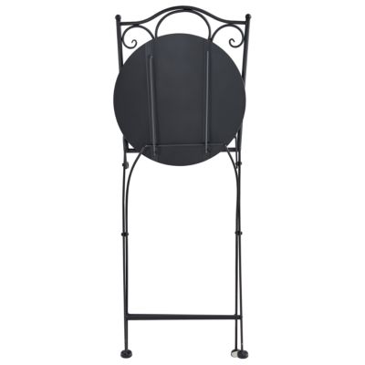 Lot de 2 chaises de jardin ADRANO Pliant Métal Effet terrasse Noir