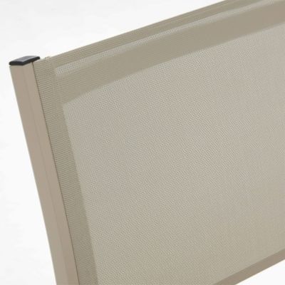 Lot de 2 chaises de jardin aluminium et textilène crème  Oviala