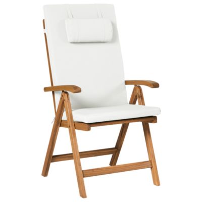 Lot de 2 chaises de jardin avec coussins JAVA PREMIUM Acacia Blanc cassé