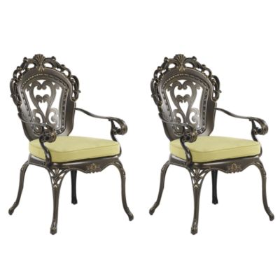 Lot de 2 chaises de jardin avec coussins SAPRI Métal Marron foncé