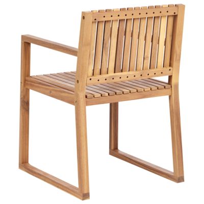 Lot de 2 chaises de jardin avec coussins SASSARI PREMIUM Bois d'acacia certifié Gris clair