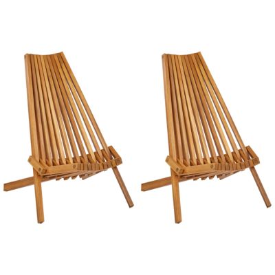 Lot de 2 chaises de jardin BELLANO Acacia Marron