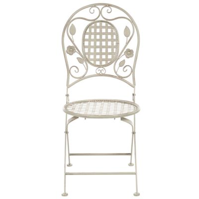 Lot de 2 chaises de jardin BIVIO Pliant Métal Blanc cassé