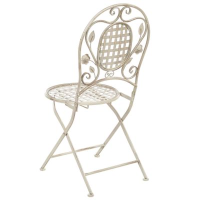 Lot de 2 chaises de jardin BIVIO Pliant Métal Blanc cassé