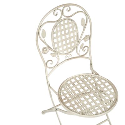 Lot de 2 chaises de jardin BIVIO Pliant Métal Blanc cassé