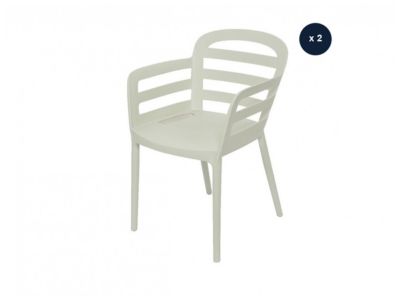 Lot de 2 chaises de jardin Boston Blanc - Jardideco