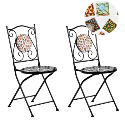 Lot de 2 chaises de jardin CASARIO Métal Noir