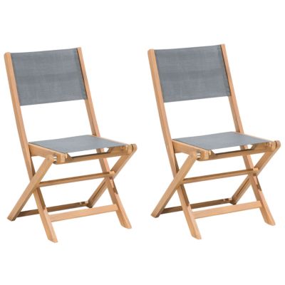 Lot de 2 chaises de jardin CESANA Acacia Marron clair