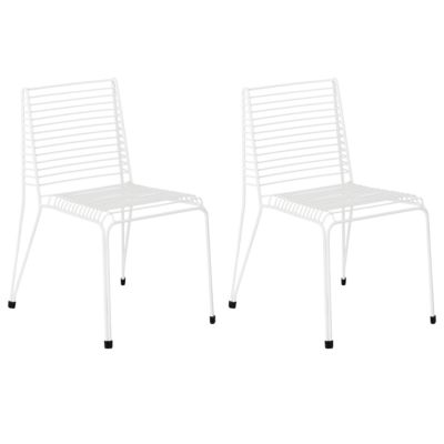 Lot de 2 chaises de jardin CHIEVE Métal Blanc