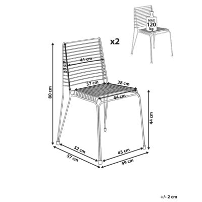 Lot de 2 chaises de jardin CHIEVE Métal Blanc