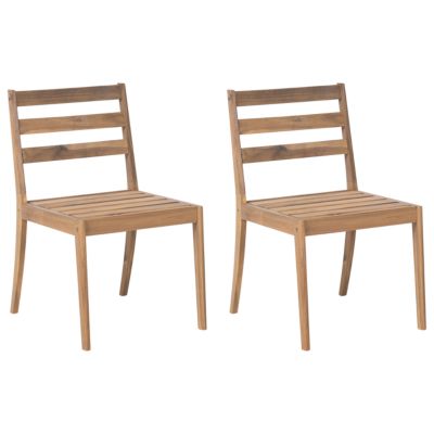 Lot de 2 chaises de jardin CHIOGGIA Bois d'acacia certifié Marron clair