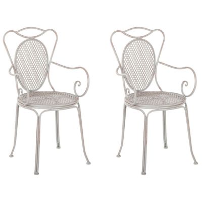 Lot de 2 chaises de jardin CILENTO Métal Gris