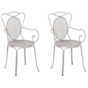 Lot de 2 chaises de jardin CILENTO Métal Gris