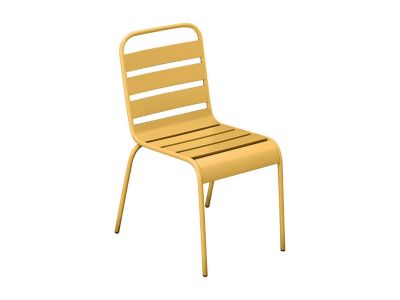 Lot de 2 chaises de jardin empilables en métal - Jaune moutarde - MIRMANDE de MYLIA