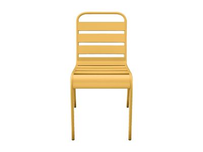 Lot de 2 chaises de jardin empilables en métal - Jaune moutarde - MIRMANDE de MYLIA