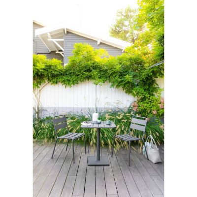 Lot de 2 chaises de jardin empilables Phuket - Gris graphite