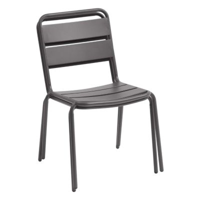 Lot de 2 chaises de jardin empilables Phuket - Gris graphite