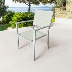 Lot de 2 chaises de jardin en aluminium Blanc - BLANCA