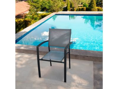 lot de 2 chaises de jardin en Aluminium "Lyraya"  Anthracite