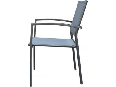 lot de 2 chaises de jardin en Aluminium "Lyraya"  Anthracite