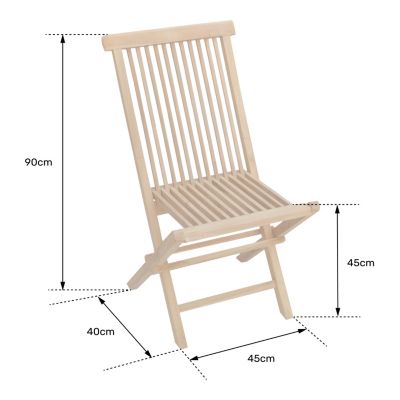 Lot de 2 chaises de jardin en teck LOMBOK - HAPPY GARDEN