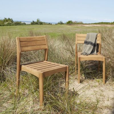 Lot de 2 chaises de jardin en teck massif