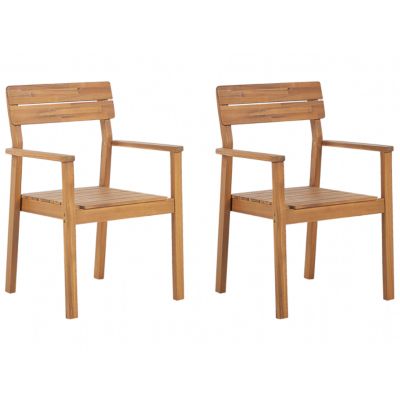 Lot de 2 chaises de jardin FORNELLI Acacia Marron