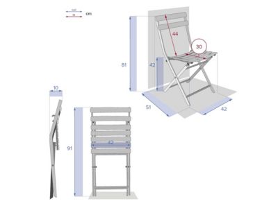 Lot de 2 Chaises de jardin métal pliante Greensboro Bleu Canard - Hespéride