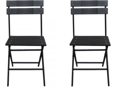 Lot de 2 chaises de jardin pliable en plastique "Tenerife"  Gris anthracite