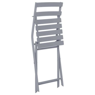 Lot de 2 chaises de jardin pliantes en métal Gris clair, L. 42 x l. 50 x H. 81 cm, GREENSBORO