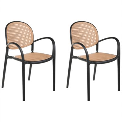 Lot de 2 chaises de jardin POVOLETTO Matière synthétique Noir