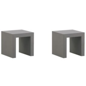 Lot de 2 chaises de jardin TARANTO Béton Gris