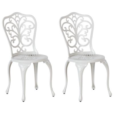 Lot de 2 chaises de jardin TRIORA Métal Blanc cassé