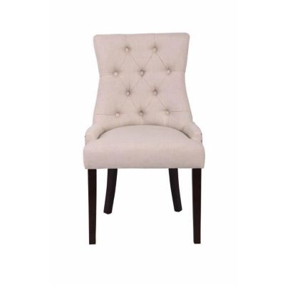 Lot de 2 chaises de salle à manger Aberdeen en tissu , Crème-Antique