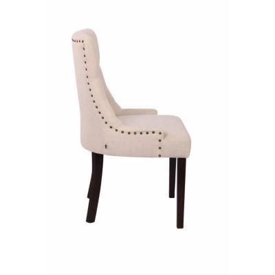 Lot de 2 chaises de salle à manger Aberdeen en tissu , Crème-Antique