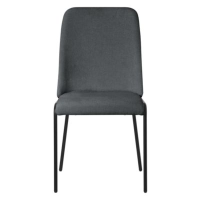 Lot de 2 chaises de salle à manger ECD Germany anthracite en polyester pieds métalliques ergonomique