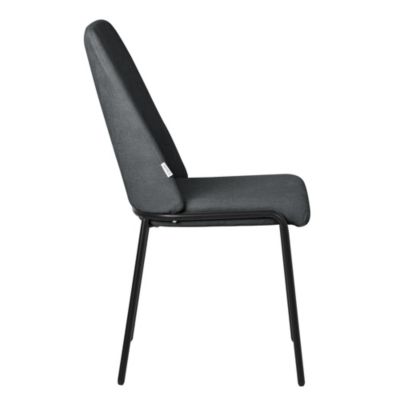 Lot de 2 chaises de salle à manger ECD Germany anthracite en polyester pieds métalliques ergonomique