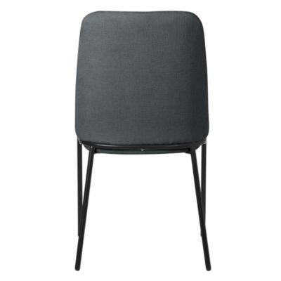 Lot de 2 chaises de salle à manger ECD Germany anthracite en polyester pieds métalliques ergonomique