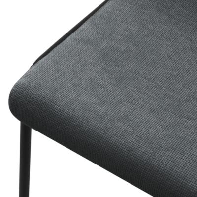 Lot de 2 chaises de salle à manger ECD Germany anthracite en polyester pieds métalliques ergonomique