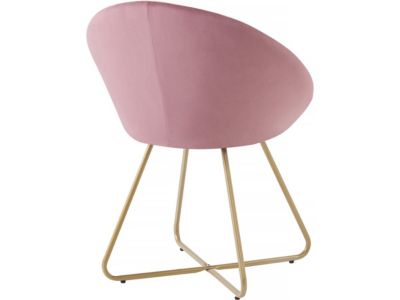 Lot de 2 chaises de salle manger en velours "Rosalie"  Rose