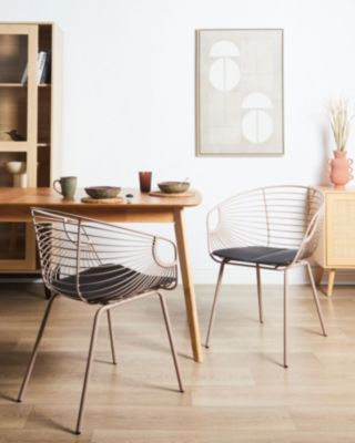 Lot de 2 chaises de salle à manger HOBACK Métal Beige